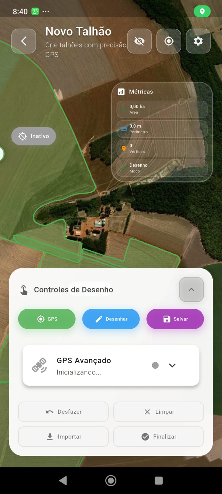 Talhões no mapa